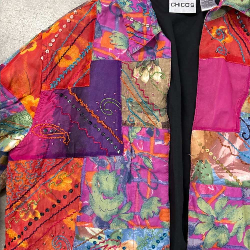Chico's Multicolor Patchwork Jacket - Picture 2 of 3